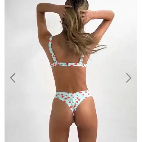 NWT OneOne Swimwear Bikini SET Cherry Crush Kameron Jesse NEW White Blue Red - Picture 12 of 14